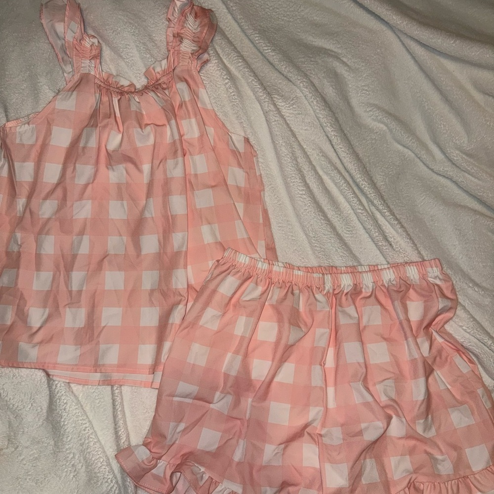 Pink Gingham Set